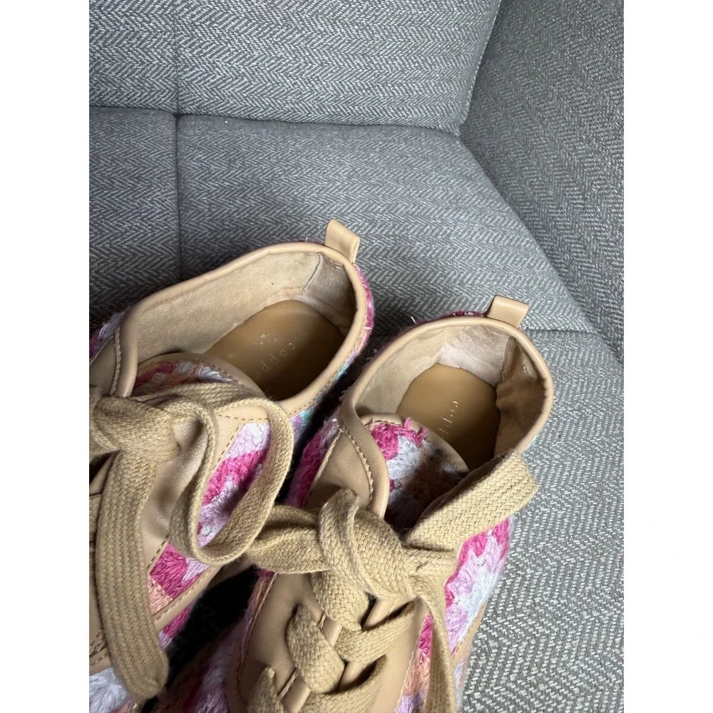 Copper Key Crochet Espadrille Sneakers Multi Granny Square Pink Orange‎ Size 8M